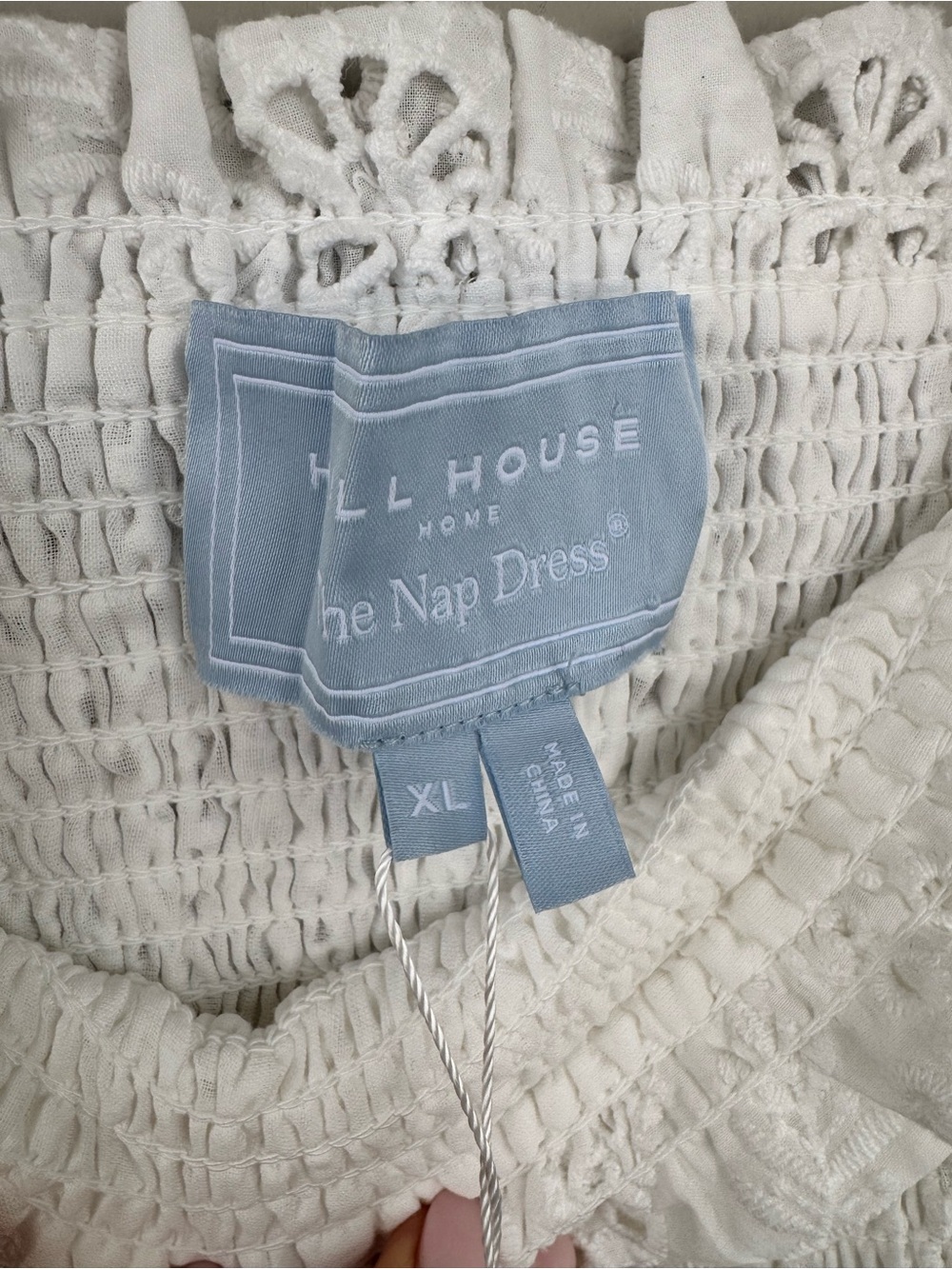Hill House Home The Anjuli Nap Dress White Trellis Broderie XL NWT - Picture 4 of 6